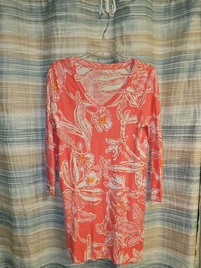 Lilly Pulitzer Shift Dress Pink/white Glamorous Life Corine Small